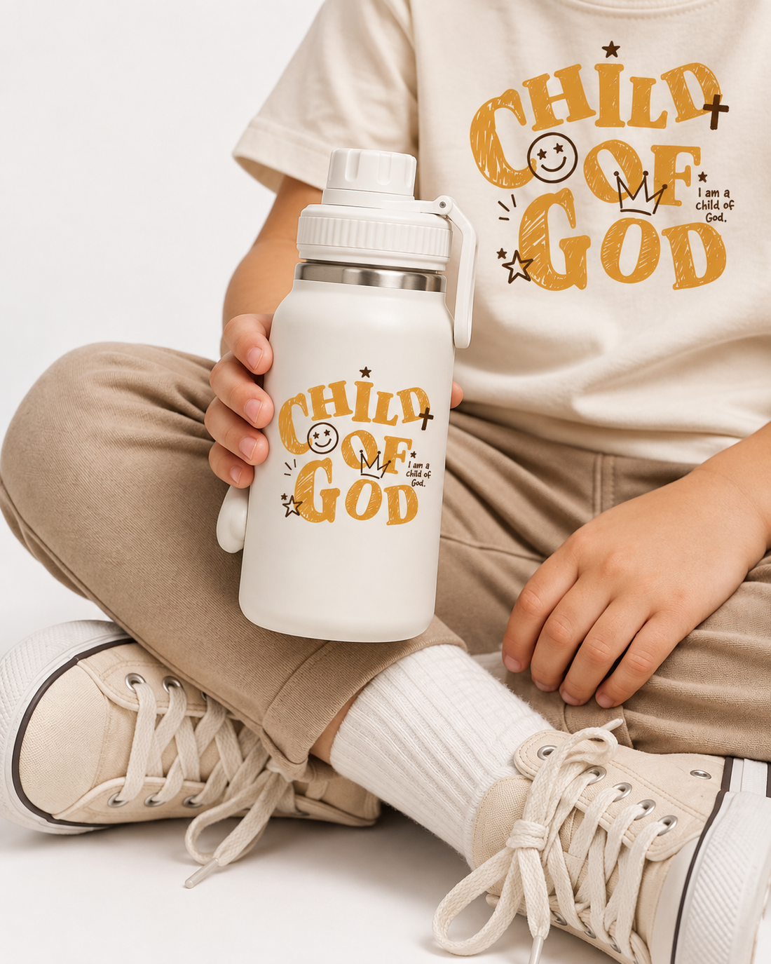 [PRÉ-VENDA] Kit Child of God - T-shirt Unissex + Garrafinha personalizável