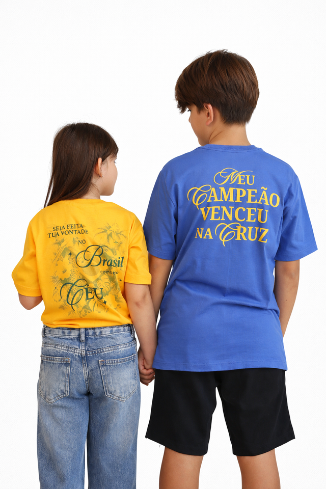 Camiseta cristã infantil Nação Santa — A MARCA