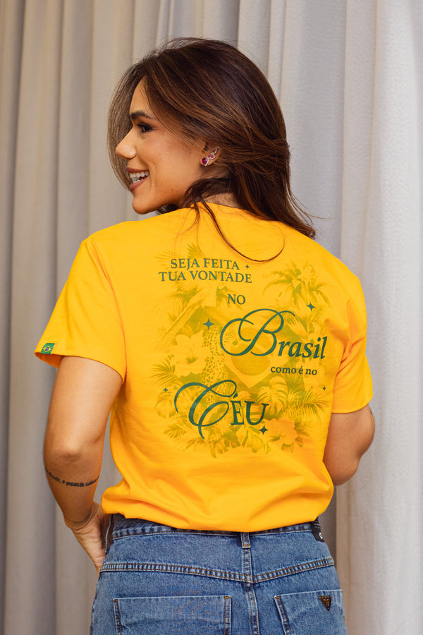 T-shirt Unissex Nação Santa - Amarela