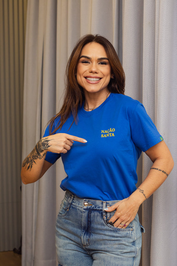 T-shirt Unissex Nação Santa - Azul