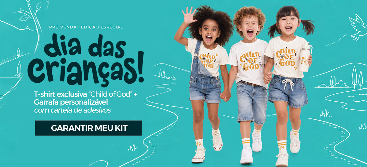 Kit infantil Child of God com T-shirt e garrafinha — A MARCA