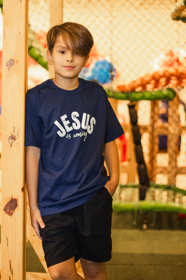 Camiseta cristã infantil Jesus Is Coming — A MARCA