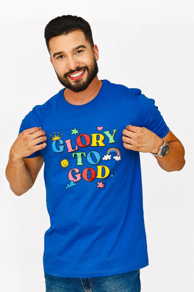 T-shirt Glory To God premium da A MARCA com estampa tipográfica central e design minimalista
